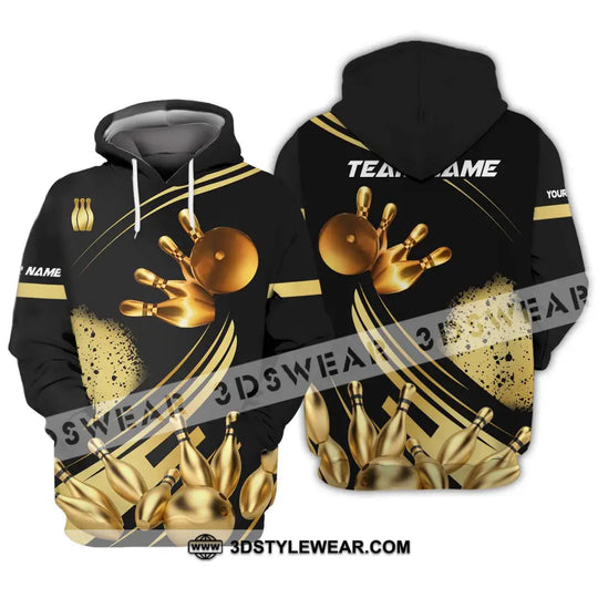 Unisex Shirt - Custom Name And Team Name Shirt, Golden Bowling Shirt style option 3