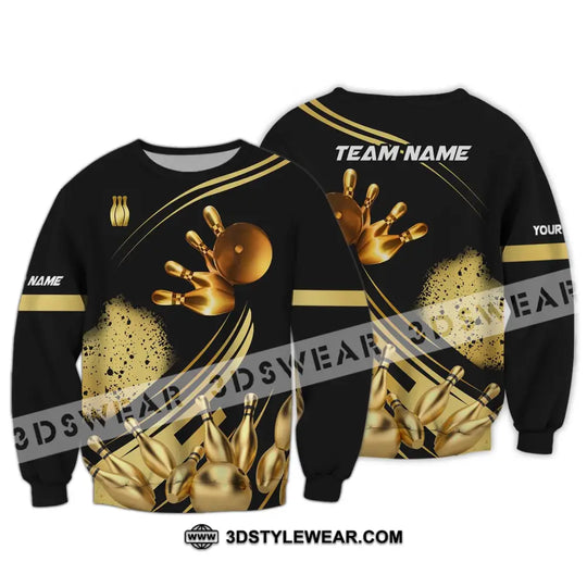 Unisex Shirt - Custom Name And Team Name Shirt, Golden Bowling Shirt style option 4