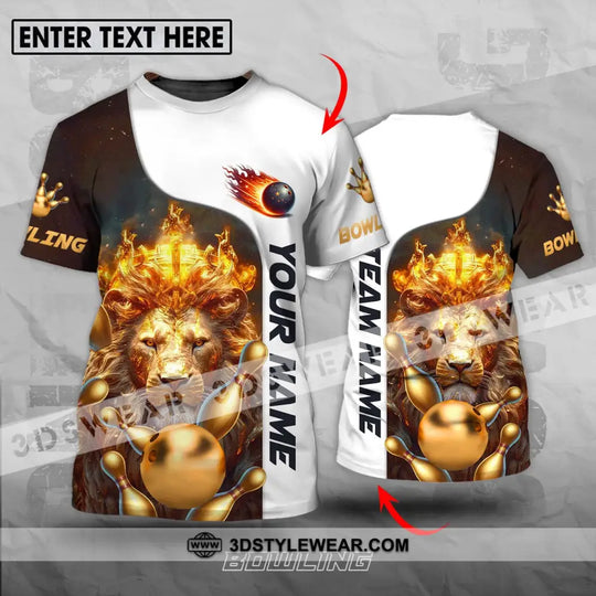 Unisex Shirt - Custom Name And Team Name Shirt, Golden Lion Bowling style option 1