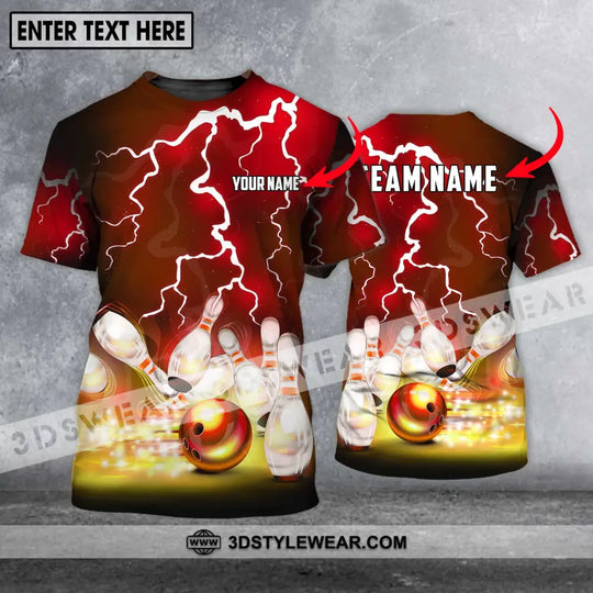 Unisex Shirt - Custom Name And Team Name Shirt, Golden Thunder Bowling Lover Shirt style option 1