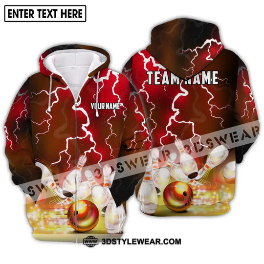 Unisex Shirt - Custom Name And Team Name Shirt, Golden Thunder Bowling Lover Shirt style option 2