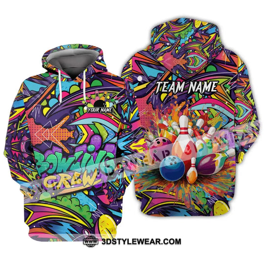 Unisex Shirt - Custom Name And Team Name Shirt, Graffiti Bowling Shirt style option 3