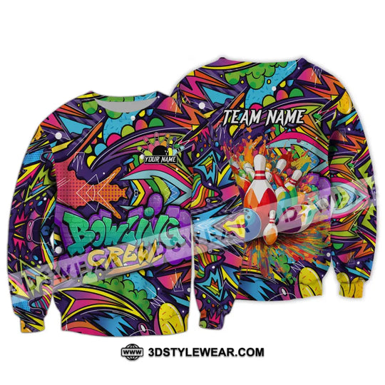 Unisex Shirt - Custom Name And Team Name Shirt, Graffiti Bowling Shirt style option 4