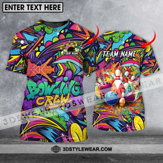 Unisex Shirt - Custom Name And Team Name Shirt, Graffiti Bowling Shirt style option 1