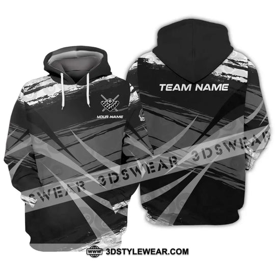 Unisex Shirt - Custom Name And Team Name Shirt, Gray Black Scratches Billiard Shirt style option 3