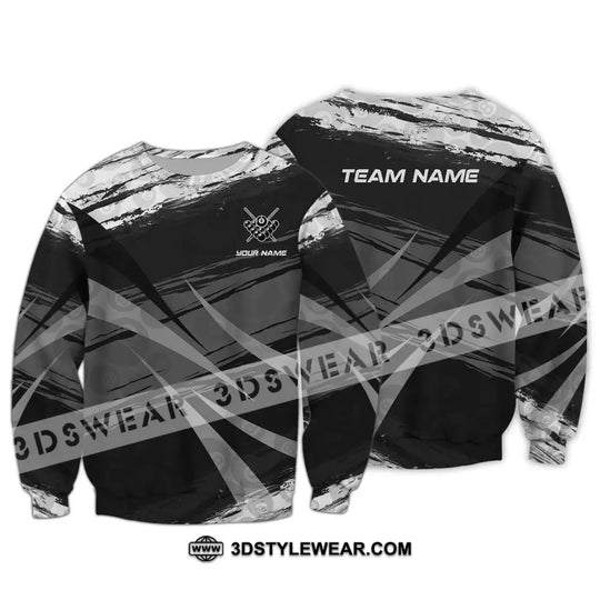 Unisex Shirt - Custom Name And Team Name Shirt, Gray Black Scratches Billiard Shirt style option 4
