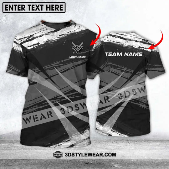 Unisex Shirt - Custom Name And Team Name Shirt, Gray Black Scratches Billiard Shirt style option 1