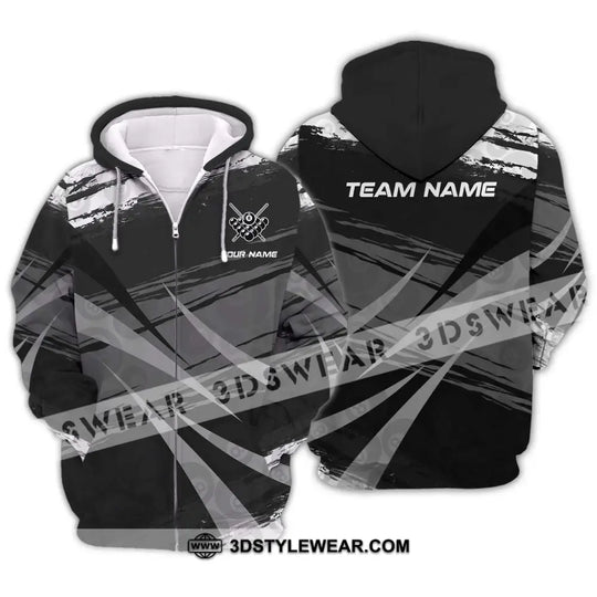 Unisex Shirt - Custom Name And Team Name Shirt, Gray Black Scratches Billiard Shirt style option 2