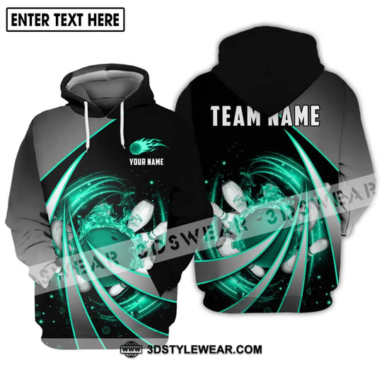 Unisex Shirt - Custom Name And Team Name Shirt, Green Bowling Line style option 3