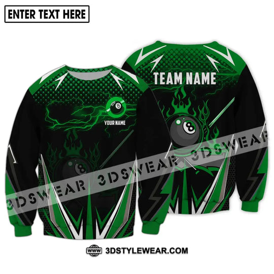 Unisex Shirt - Custom Name And Team Name Shirt, Green Poison Billiard Shirt style option 4
