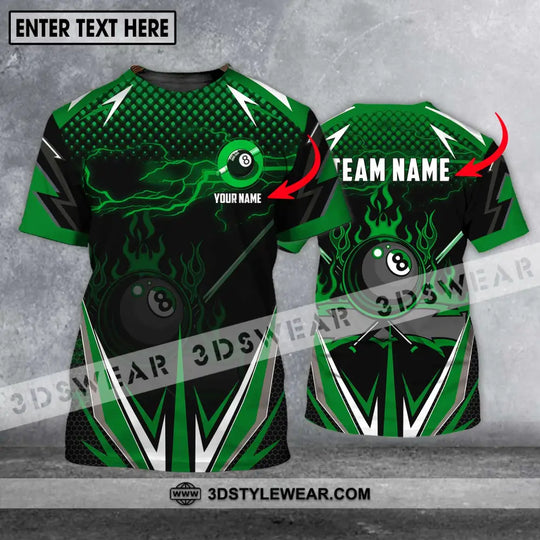 Unisex Shirt - Custom Name And Team Name Shirt, Green Poison Billiard Shirt style option 1