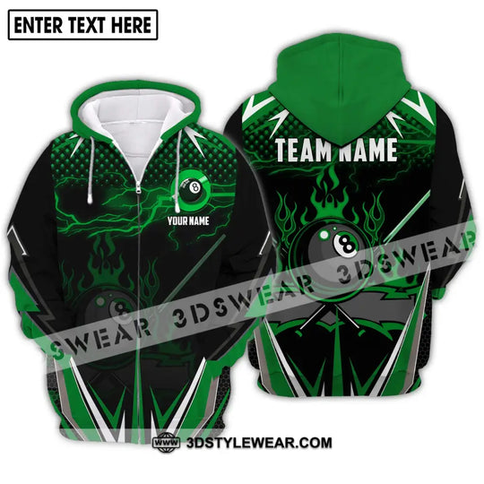 Unisex Shirt - Custom Name And Team Name Shirt, Green Poison Billiard Shirt style option 2