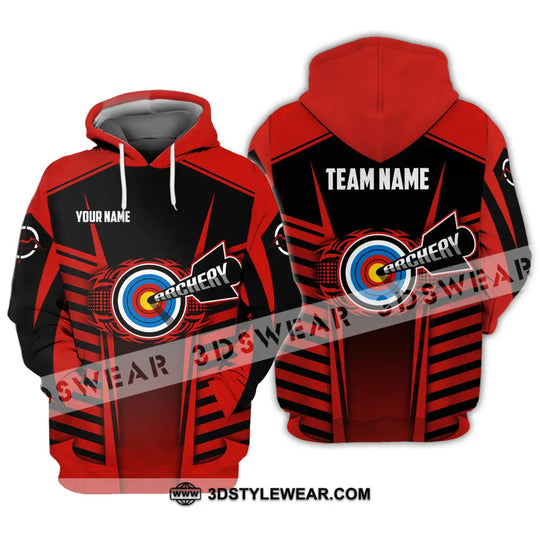Unisex Shirt - Custom Name And Team Name Shirt, Red Archery style option 3