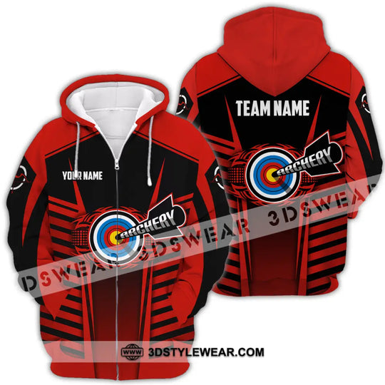 Unisex Shirt - Custom Name And Team Name Shirt, Red Archery style option 4