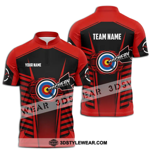 Unisex Shirt - Custom Name And Team Name Shirt, Red Archery style option 2