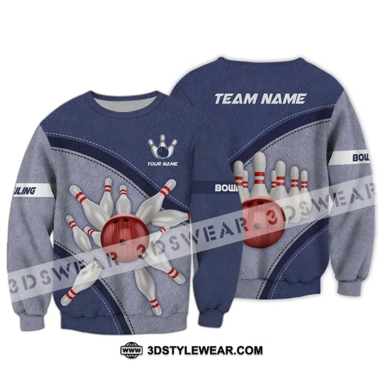 Unisex Shirt - Custom Name And Team Name Shirt, Red Bowling Ball Shirt style option 4