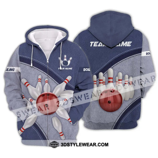 Unisex Shirt - Custom Name And Team Name Shirt, Red Bowling Ball Shirt style option 2