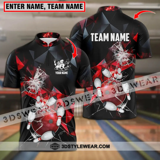 Unisex Shirt - Custom Name And Team Name Shirt, Red Glasses Bowling style option 1