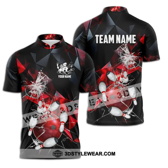 Unisex Shirt - Custom Name And Team Name Shirt, Red Glasses Bowling style option 3
