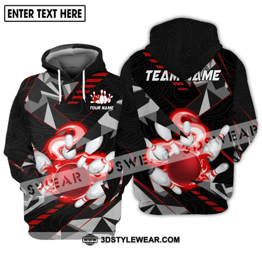 Unisex Shirt - Custom Name And Team Name Shirt, Red Smoke Bowling style option 3
