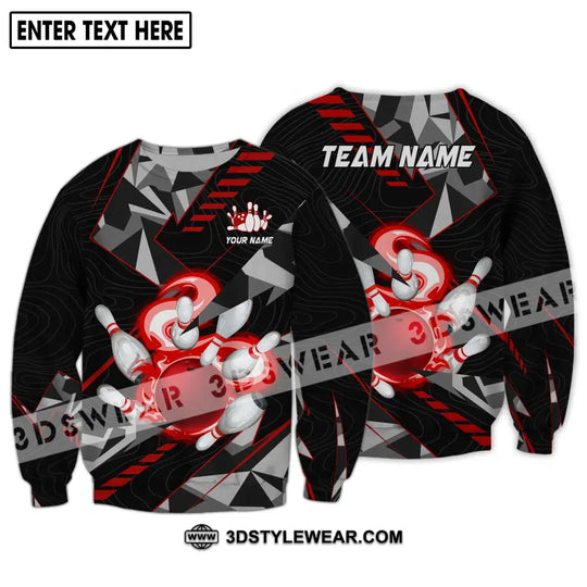 Unisex Shirt - Custom Name And Team Name Shirt, Red Smoke Bowling style option 4