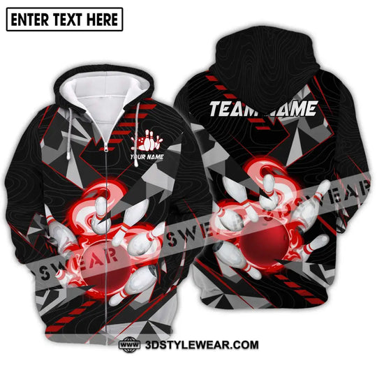 Unisex Shirt - Custom Name And Team Name Shirt, Red Smoke Bowling style option 2