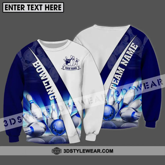 Unisex Shirt - Custom Name And Team Name, Shiny Bowling Ball And Pins Shirt style option 4