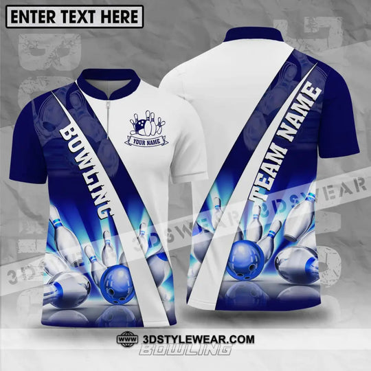 Unisex Shirt - Custom Name And Team Name, Shiny Bowling Ball And Pins Shirt style option 1
