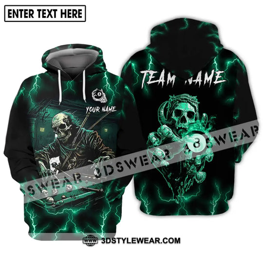 Unisex Shirt - Custom Name And Team Name Shirt, Skeleton Playing Billiards style option 3