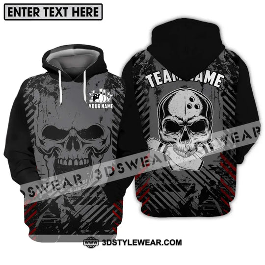 Unisex Shirt - Custom Name And Team Name Shirt, Skull Bowling Shirt style option 3