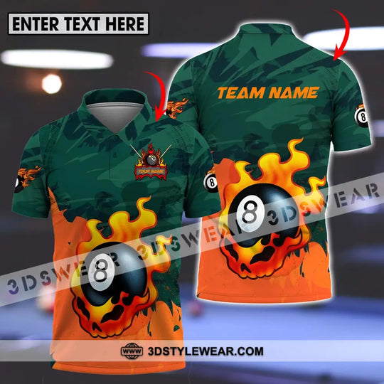 Unisex Shirt - Custom Name And Team Name Sport Shirt, Billiard Ball No 8 style option 1