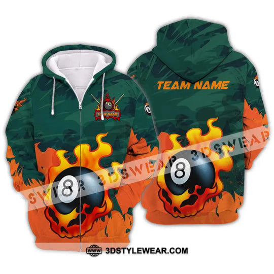 Unisex Shirt - Custom Name And Team Name Sport Shirt, Billiard Ball No 8 style option 2