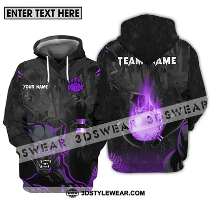 Unisex Shirt - Custom Name And Team Sport Black Panther Bowling Hoodie / S T-Shirt