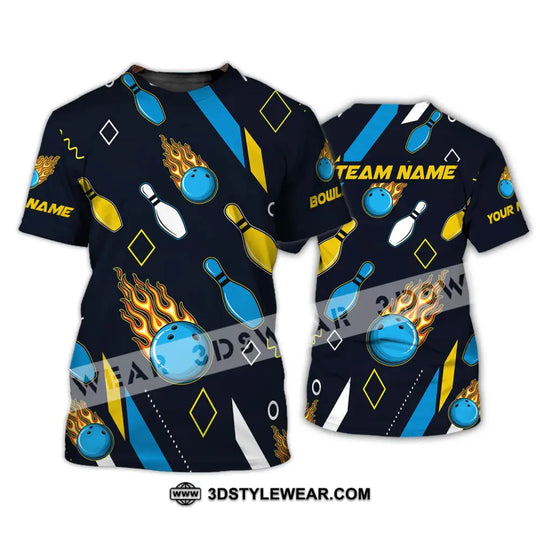 Unisex Shirt - Custom Name And Team Name Sport Shirt, Bowling Ball Three Color style option 4