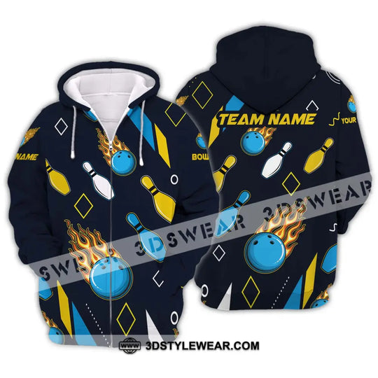 Unisex Shirt - Custom Name And Team Name Sport Shirt, Bowling Ball Three Color style option 2