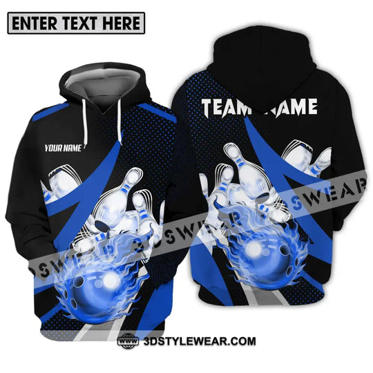 Unisex Shirt - Custom Name And Team Sport Bowling Shirt, Blue Bowling Ball style option 3