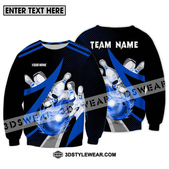Unisex Shirt - Custom Name And Team Sport Bowling Shirt, Blue Bowling Ball style option 4