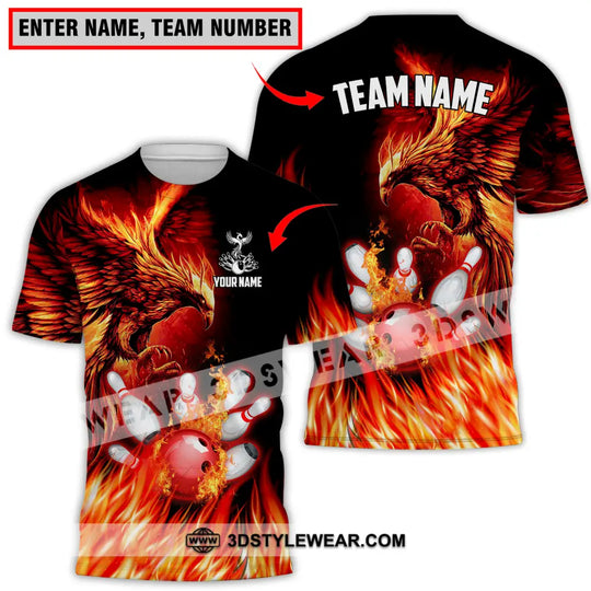 Unisex Shirt - Custom Name And Team Name Sport Shirt, Fire Eagle Bowling style option 1