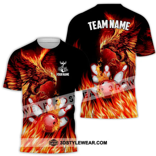 Unisex Shirt - Custom Name And Team Name Sport Shirt, Fire Eagle Bowling style option 2