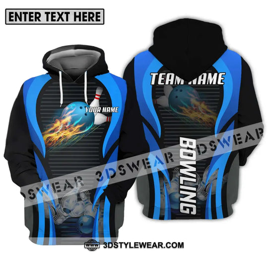 Unisex Shirt - Custom Name And Team Name Sport Shirt, Fire Ice Bowling Ball style option 3