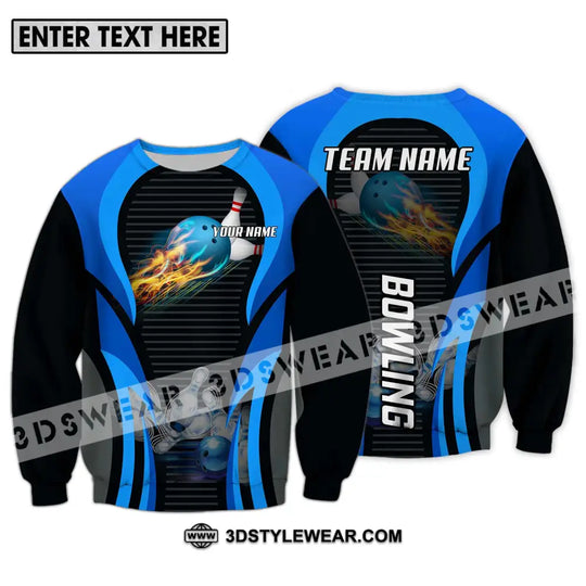 Unisex Shirt - Custom Name And Team Name Sport Shirt, Fire Ice Bowling Ball style option 4