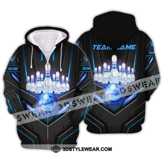 Unisex Shirt - Custom Name And Team Name Sport Shirt, Ice Bowling style option 2