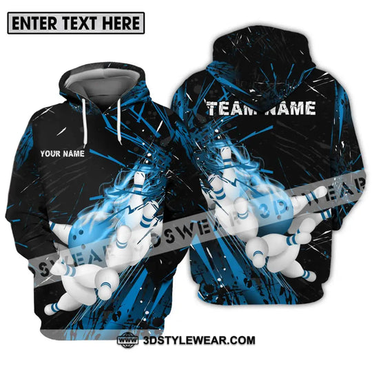 Unisex Shirt - Custom Name And Team Name Sport Shirt, Ice Flash Bowling style option 3