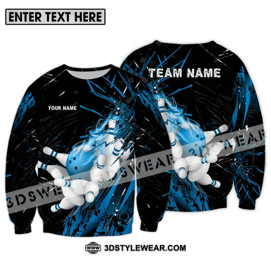 Unisex Shirt - Custom Name And Team Name Sport Shirt, Ice Flash Bowling style option 4