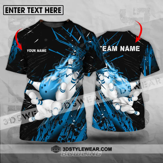 Unisex Shirt - Custom Name And Team Name Sport Shirt, Ice Flash Bowling style option 1