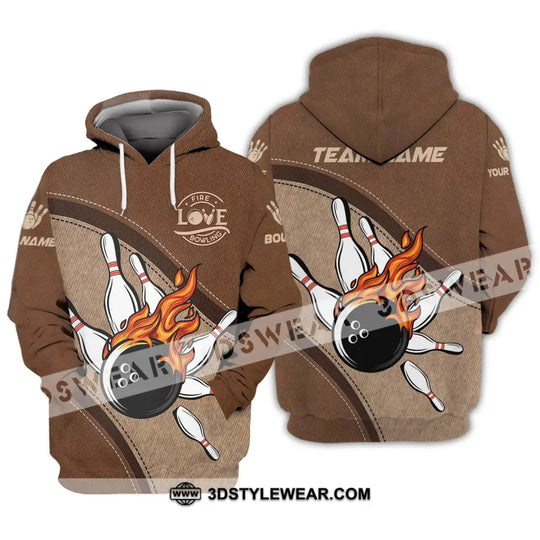 Unisex Shirt - Custom Name And Team Name Sport Shirt, Love Fire Bowling style option 3
