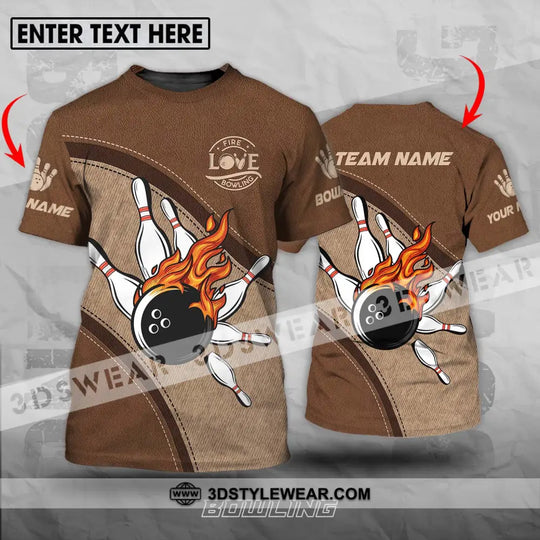 Unisex Shirt - Custom Name And Team Name Sport Shirt, Love Fire Bowling style option 1