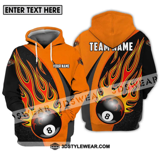 Unisex Shirt - Custom Name And Team Name Sport Shirt, Orange Billiard style option 3