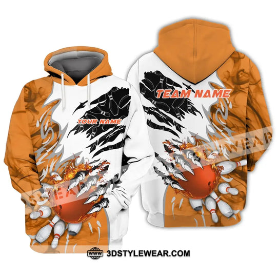 Unisex Shirt - Custom Name And Team Name Sport Shirt, Orange Bowling style option 3