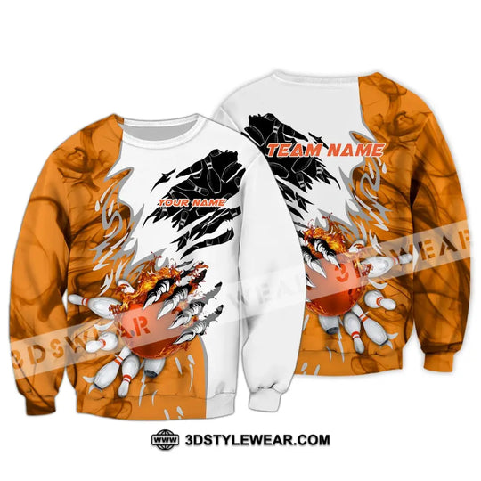 Unisex Shirt - Custom Name And Team Name Sport Shirt, Orange Bowling style option 4